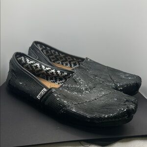 TOMS Glittering Black Sequin Loafers